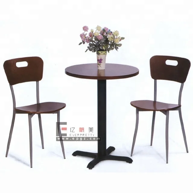 High Quality Office Furniture Conference Room Furniture Wood Modern Top Metal Frame Round Table and Chairs