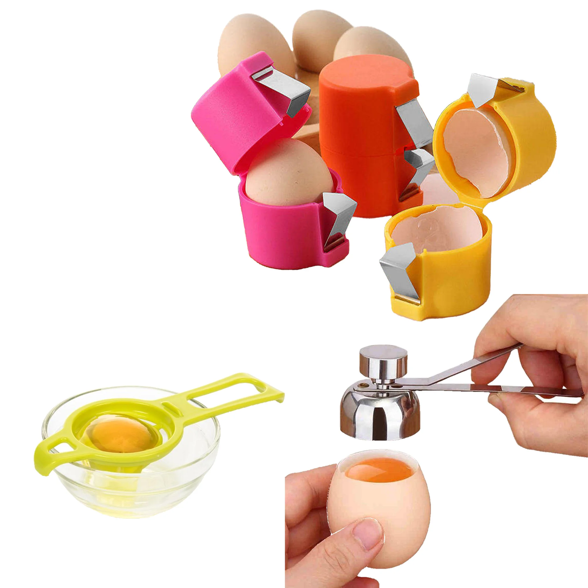 Manual Plastic Personal Home Kitchen Accessories Tools Gadget Baking Chicken Egg separator Yolk Cracker White Separator Basket