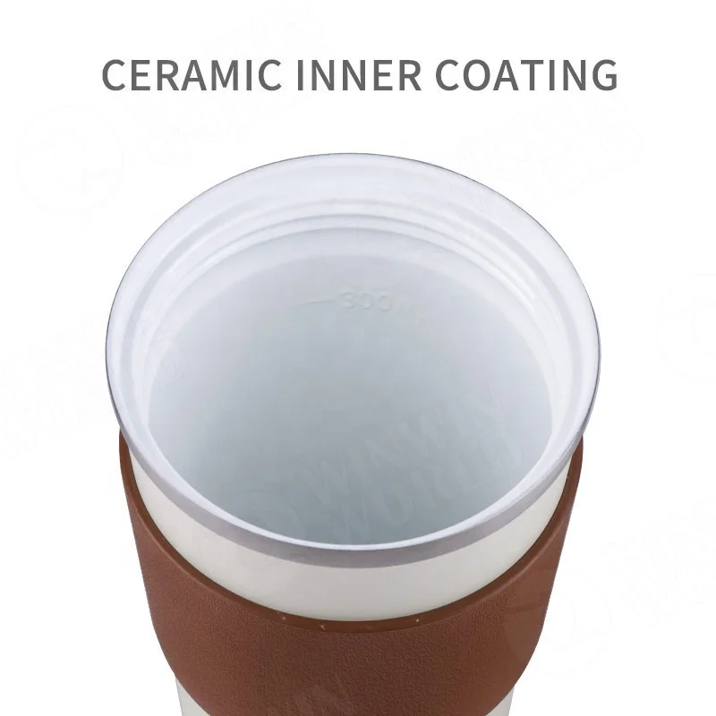 Insulated Coffee Mug with Ceramic Coating 350ml Vacuum Stainless Steel Tea Tumbler Leak-Proof Thermos Mug