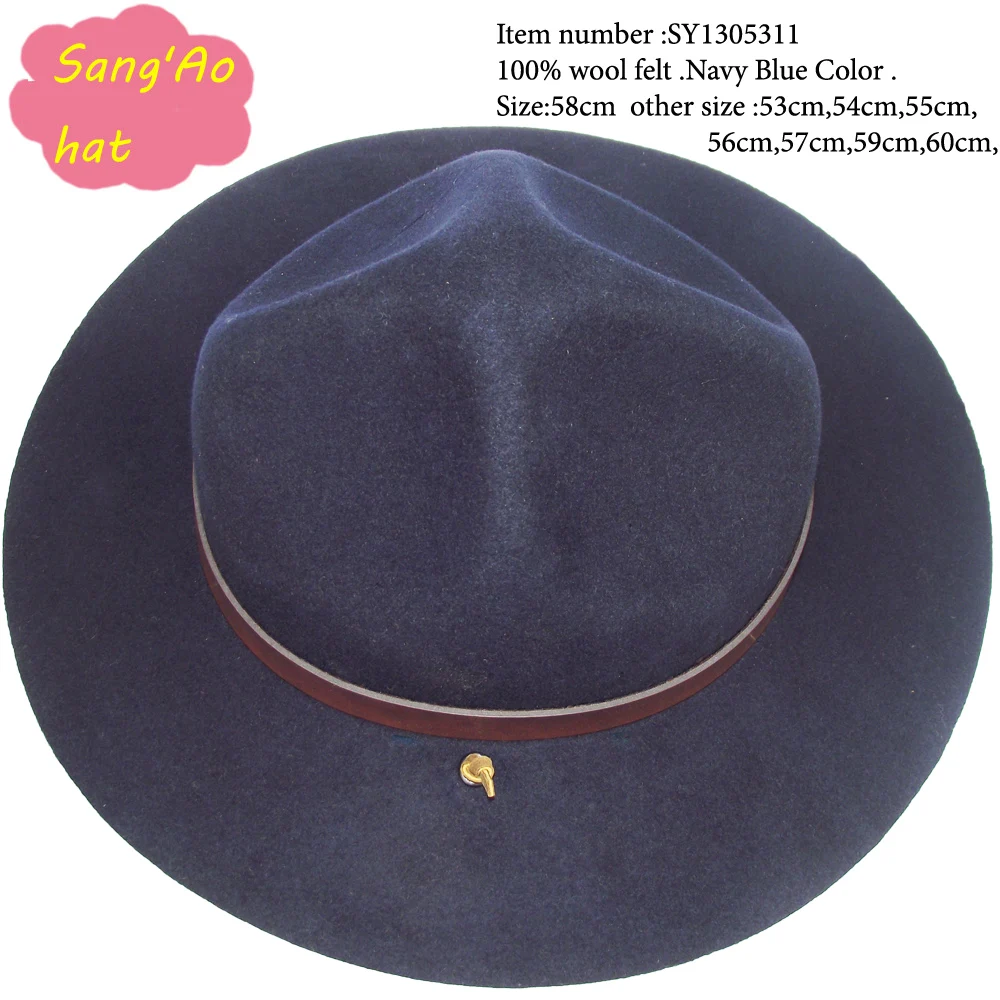 wholesale Perfect man wool mountie ranger hat for mounted cowboy style
