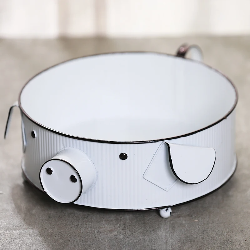 Cute Metal Pig Animal Planter For Flower Succulent Planter Decorative Greenery Planter Galvanized Garden Flower Pot