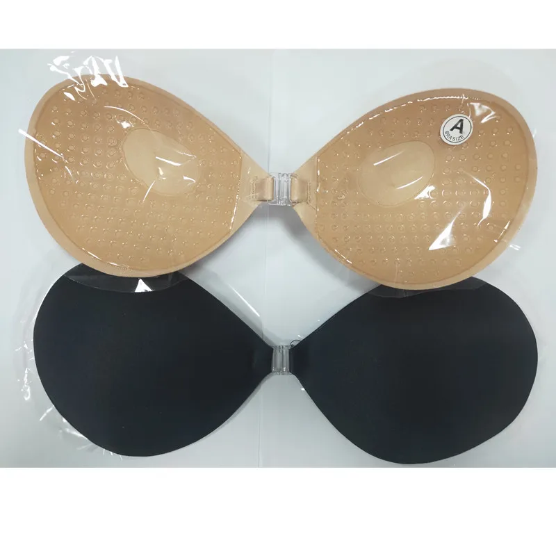 Waterproof Reusable Round Backless Strapless Sticky bra Invisible silicone push up self adhesive bra for Women