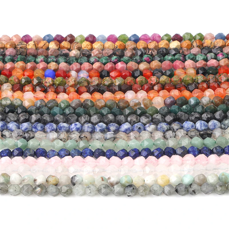 Wholesale Hot Natural Faceted 6 8 10mm Gemstone Bead Agate Loose Stone Beads For Jewelry Beaded Necklace Waist Bracelet Making