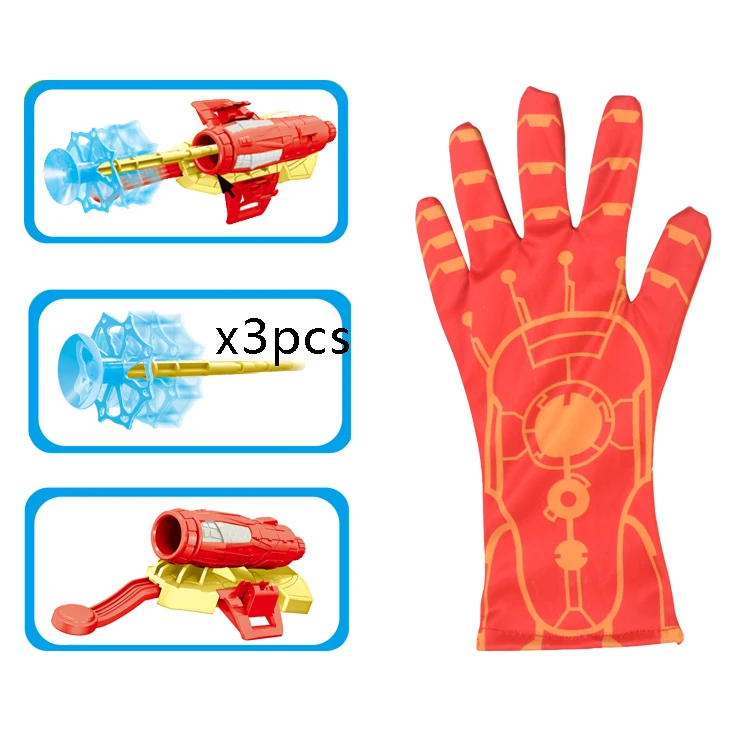 High quality Spider Anime Web Shooter water gun Cosplay Toy Safety Wrist Laucher Fixed sucker bullet Little hero