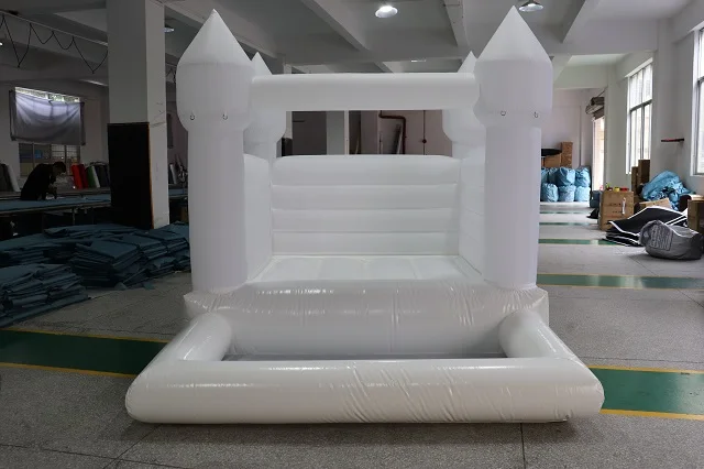 buy white inflatable bouncy castle with ball pools for toddlers,factory sale white bouncer bounce houses,sell jump castles rent