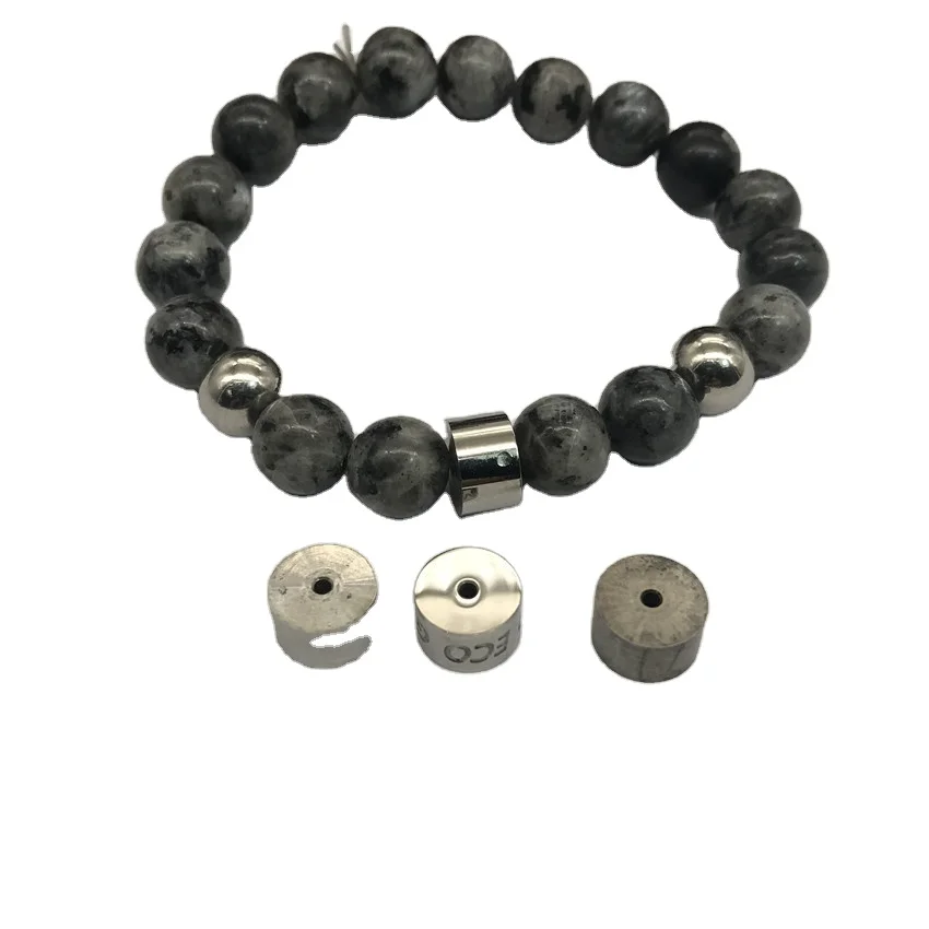 10x6mm OEM logo stainless steel Metal column cylinder Barrel beads charms with small hole for beaded bracelets