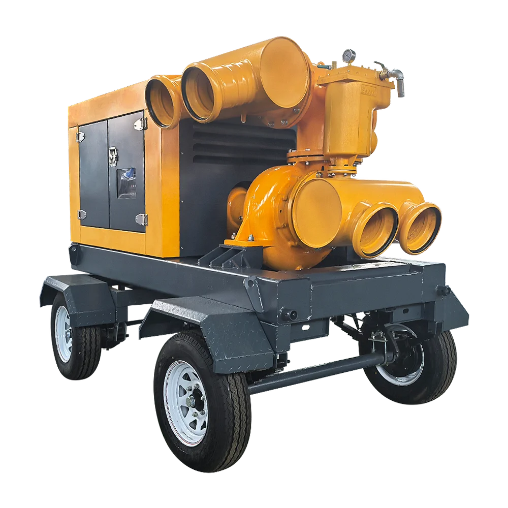 High efficiency self suction mine flushing diesel engine centrifugal water pump