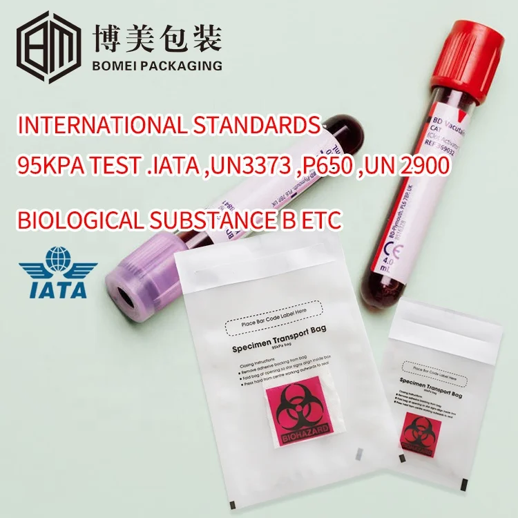 Factory Direct Plastic Biochemical Specimen Collection Laboratory Sample Bag