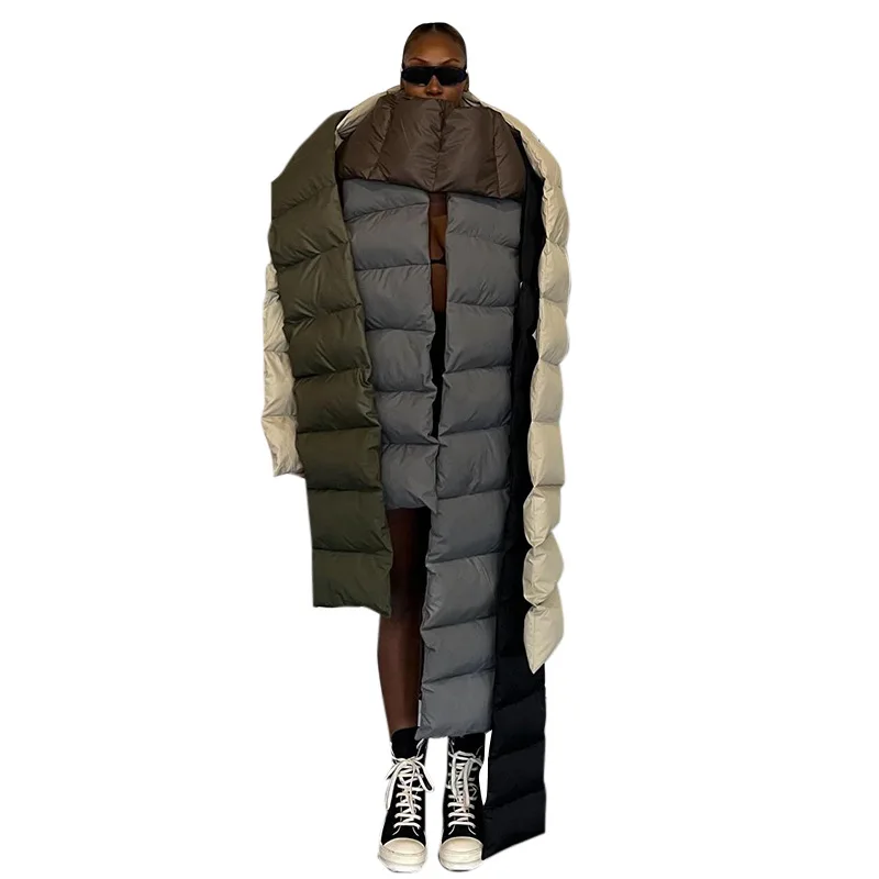 Womens Winter Cozy Extra Long Fashion Puffer Scarfs Fall Warm Lightweight Quilted Down Scarfs Unisex For Outdoors