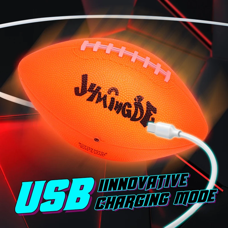 Custom logo print decoration glow in the dark rubber american football