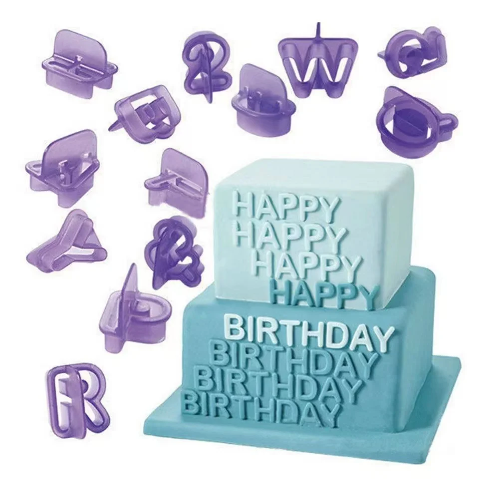 Food Grade Plastic Alphabets Letters Fondant with Number Cookie Mold Set, DIY Cake/Chocolate/Cookie Cutter Set