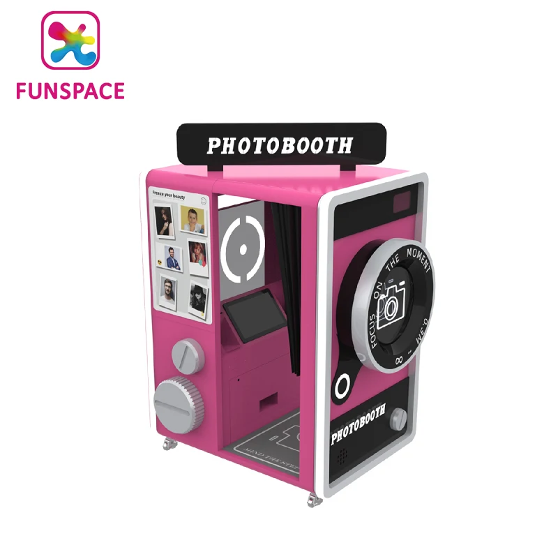 Funspace coin style customizable appearance, traditional and popular selfie touch screen photo booth machine