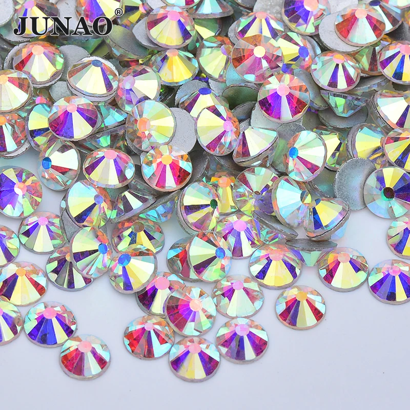  Оптовая продажа высшее качество ss6 ss8 ss10 ss12 ss16 ss20 ss30 блестящее Круглое прозрачное стекло AB стразы с плоской задней стороной