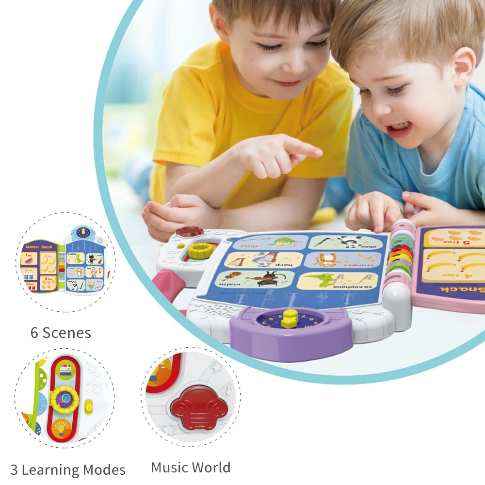 Kids Toddlers Leaning Toy Early Educational Learning Friends Words Book Touch Sound Reading Words Book