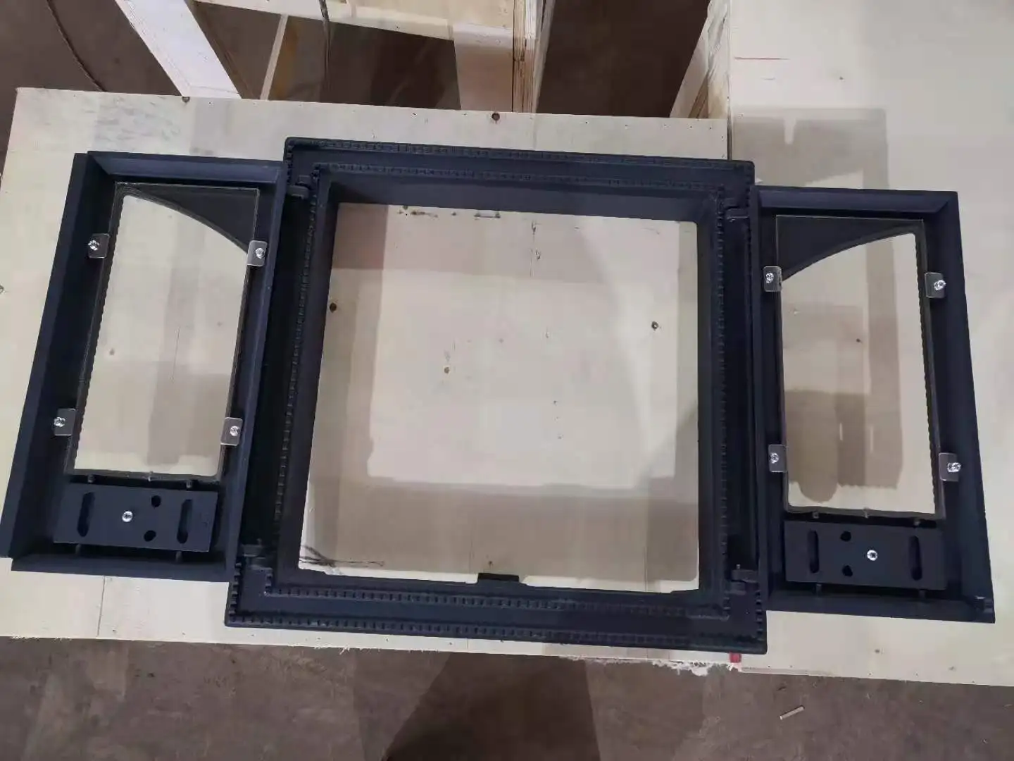 
K501 cast iron stove door with two glass 