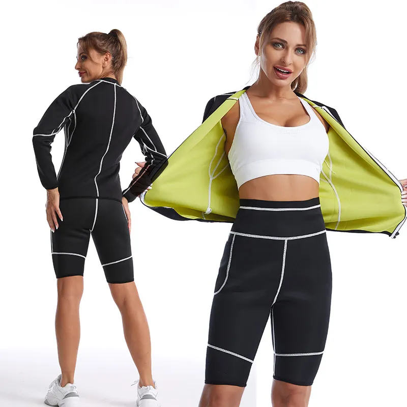 Workout Sauna Suits for Women,Fitness Shapewear Long Training Workout Jacket,Fat Burner Top Sauna Sweat Suit