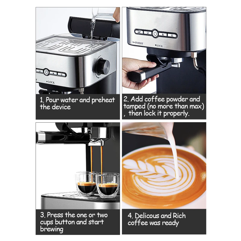 Italian Espresso Coffee Maker Wholesale High Quality Espresso Coffee Machine Home Semi Automatic Coffee Machine