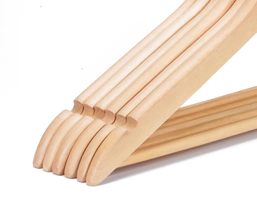 High Quality Anti-theft hotel hanger wooden clothes hangers with anti theft ring