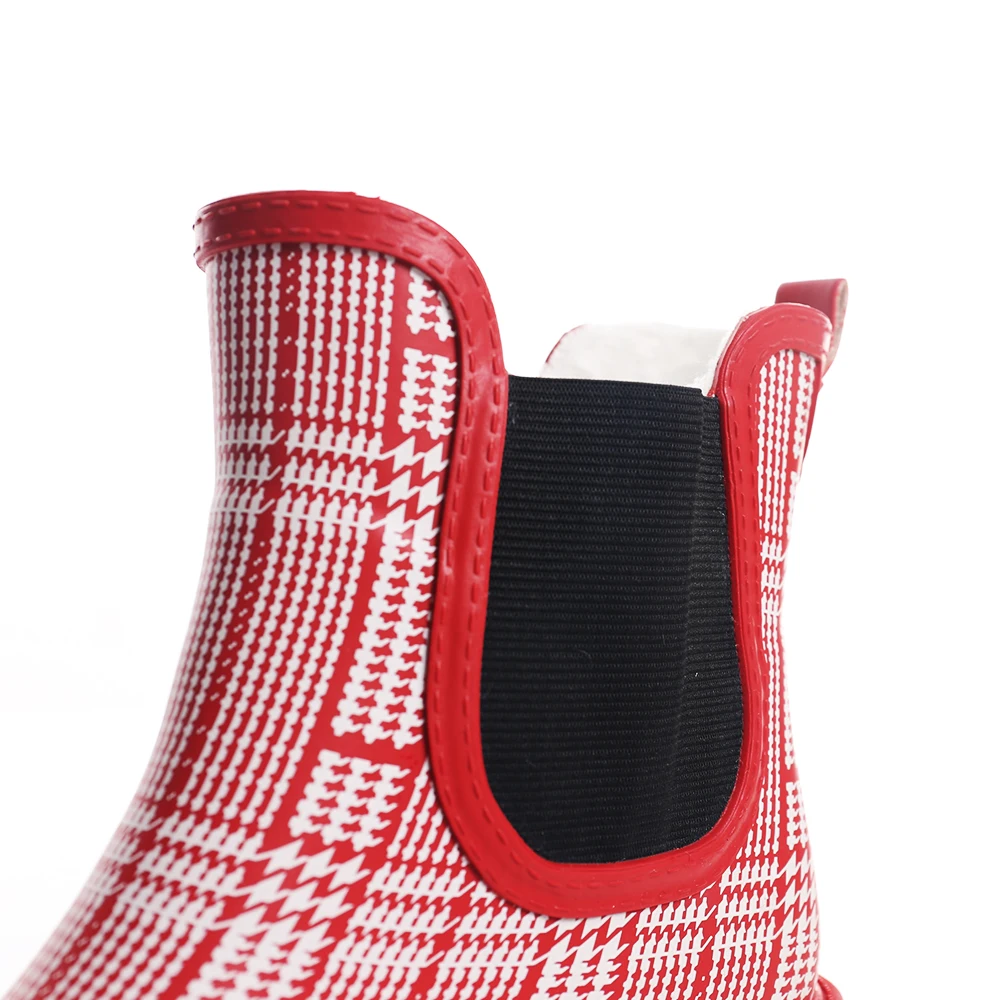 popular Rain Boots for Women red anti skid durable shoes