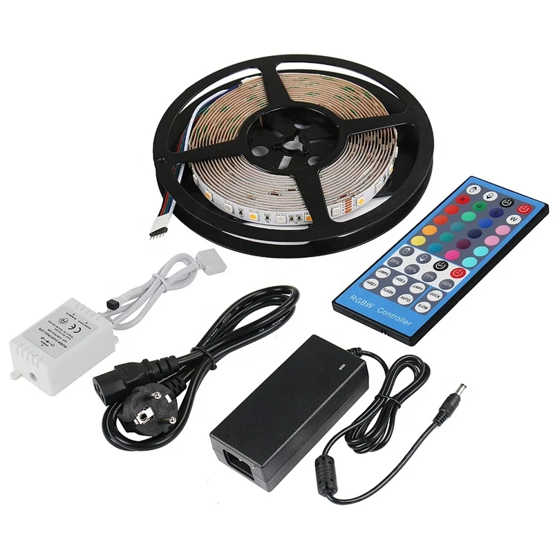 SMD5050 RGB+W Smart LED Light Strip DC24V RGBW LED Strips Kit With LED Controller Adapter For Home Lighting