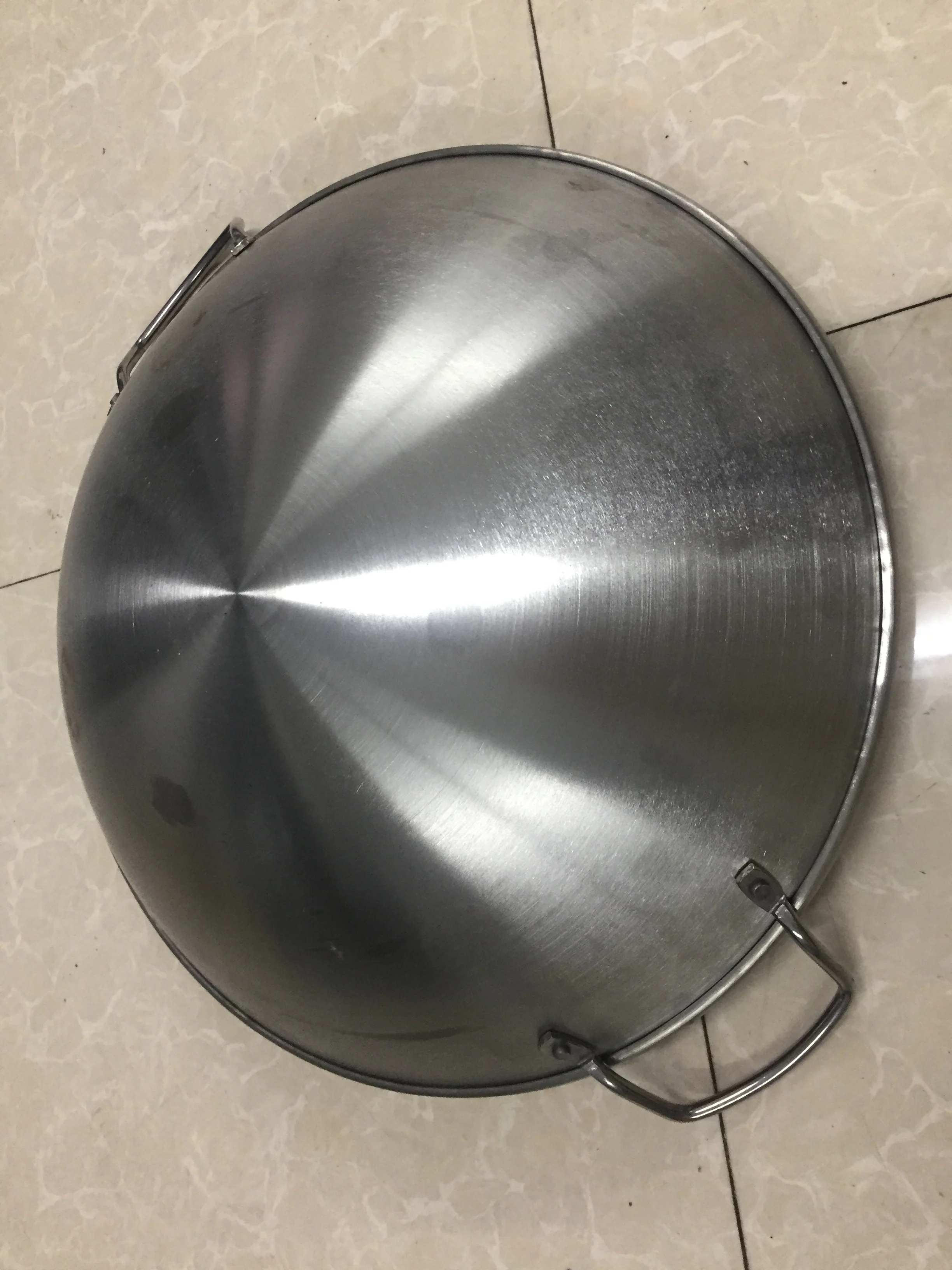 Wholesale Binaural Commercial Induction Cooking Non Stick Iron Wok 40-60cm Two Handle Fry Pan Chinese Wok