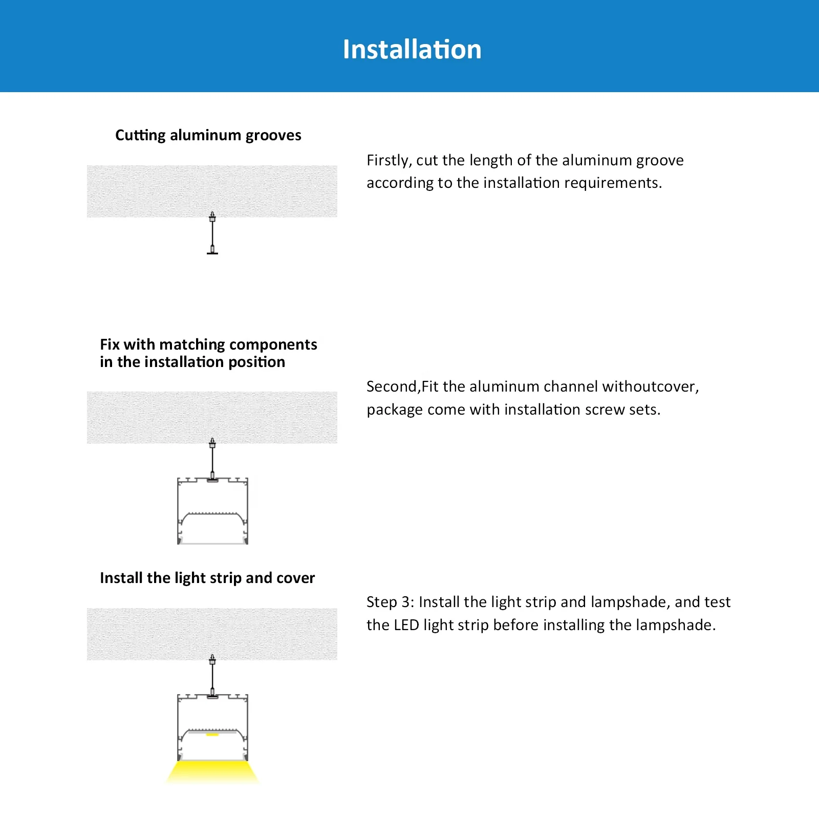 Factory D80  Led Strip Aluminum U Channel 80*75MM Led Office Alu Profiles Channel Light Cover