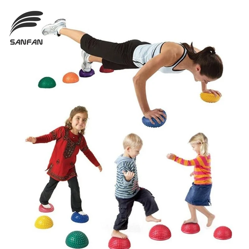 SANFAN PVC Foot Massage Ball Massage Point  Exercises Trainer Fitness Balance Ball Inflatable Half Sphere Mini Yoga Ball