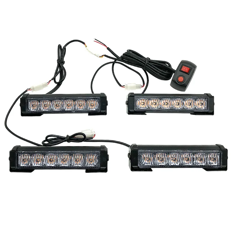 4X6 LEDs four lights with one controller car truck front surface grille led strobe light emergency vehicle led strobe light