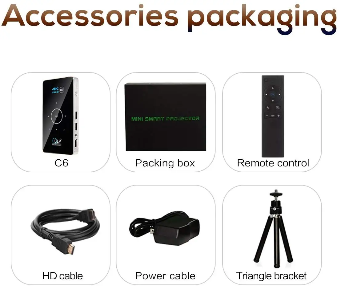 WVGA 854*480 Hot Product Christmas Gift RGB LED 3D WIFI  2.4G/5G 1+8G Memory BT 4.11 Home theater Business Projector