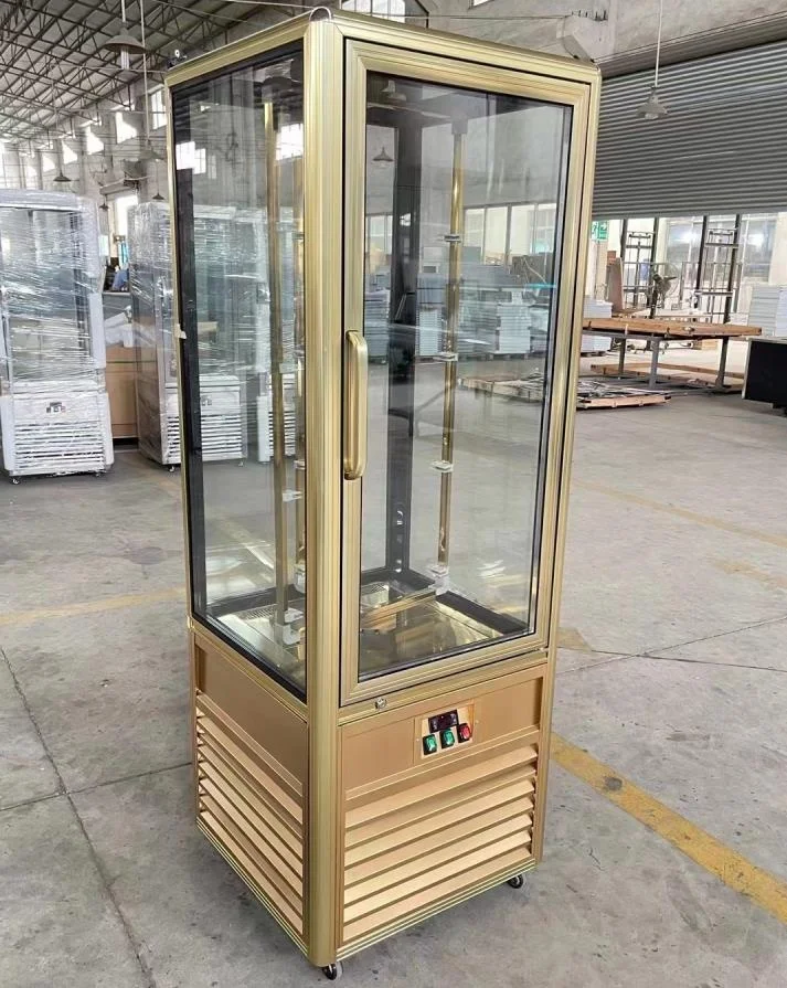 Rotating system Bakery vertical  display Refrigerator / Cake Bread upright glass showcase Chocolate fridge