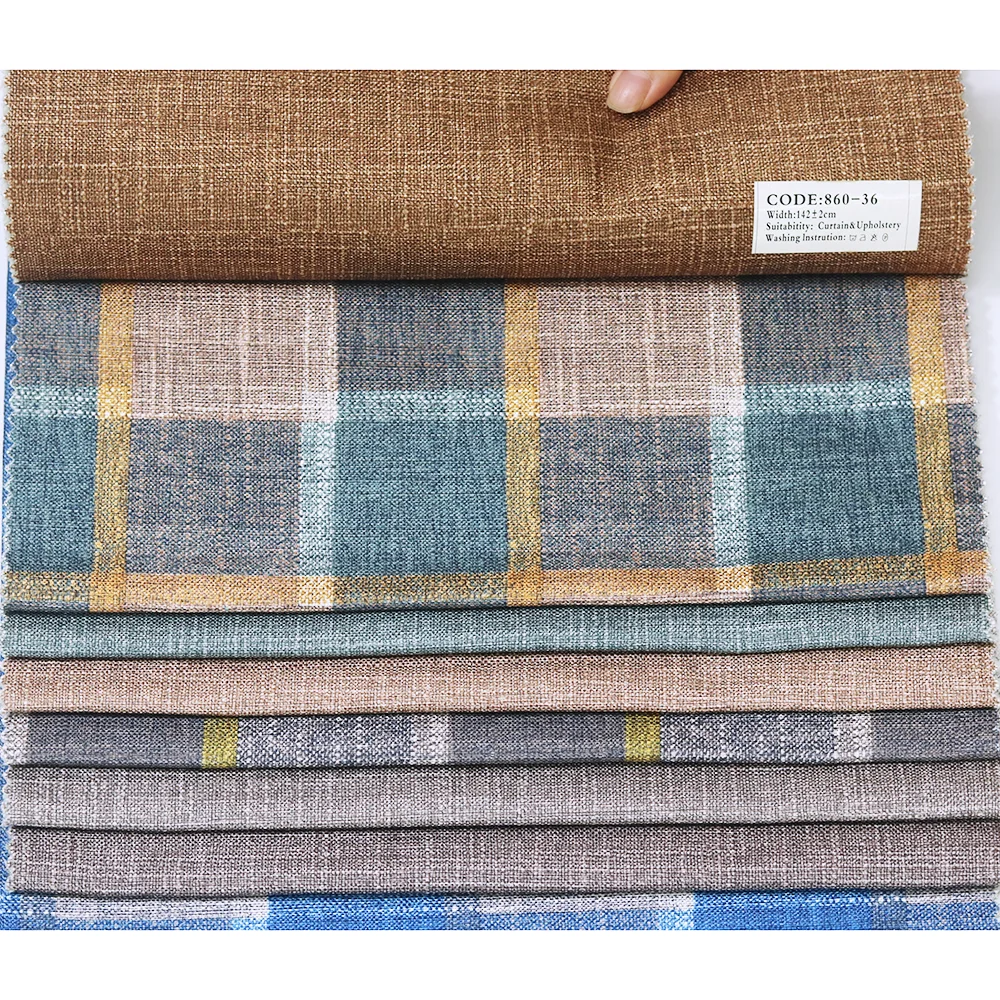 Atmospheric Plaid Striped Fabric Soft Material Fabric Comfortable Touch Home Sofa Fabric