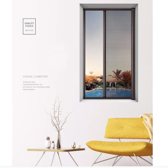Custom size retractable sliding fly windows screens thin profile easy to install pleated retractable fly screen