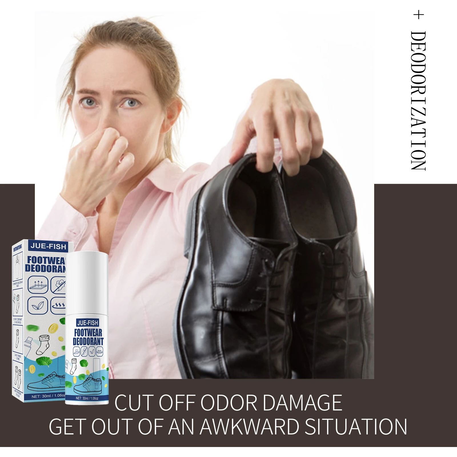 Jue Fish Shoe Odor Eliminator Deodorant Anti-odor Remover Shoe Deodorant Fresh Fragrance Deodorize Shoes Spray