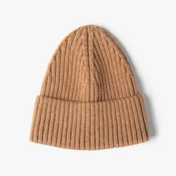 Wholesale High Quality Winter Promotional plain knitted beanie hat fashion custom logo outdoor winter hats
