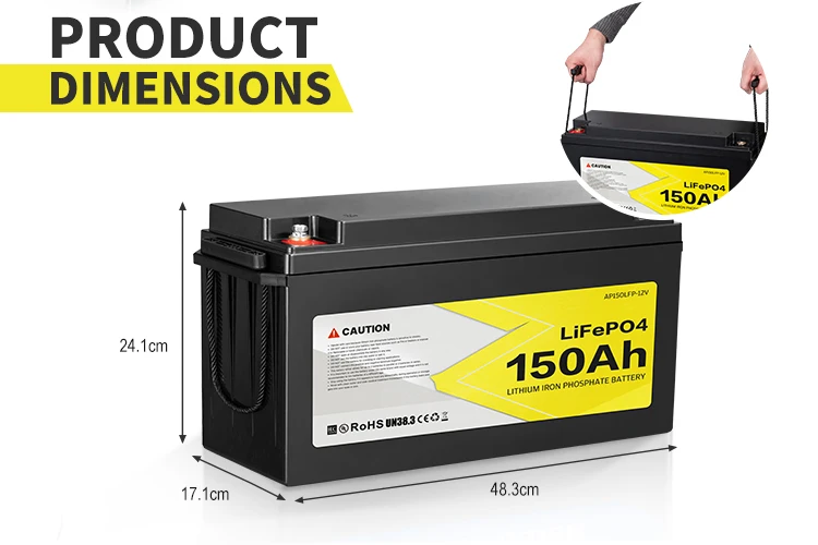 Lightweight Deep Cycle BMS Safety 4WD 12V 150Ah LiFePO4 Lithium Iron Phosphate Battery