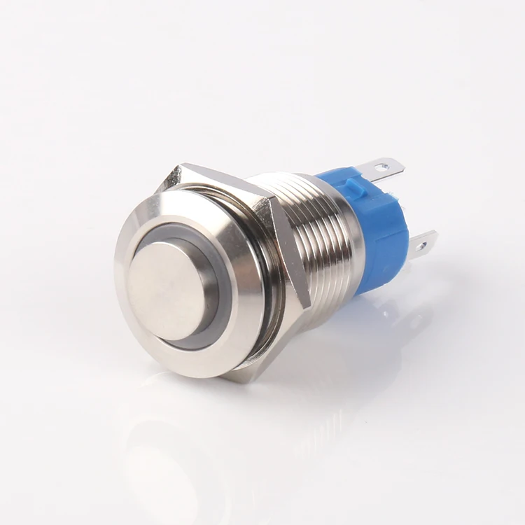 19mm 1no1nc Latching 4 Pins Terminal Metal Pushbutton Dpdt Momentary Push On Off Switch 12v