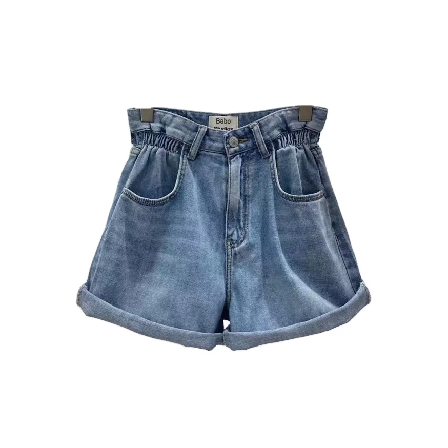 
Luxe home 004XZZG095 Promotional various durable using blue straight high waisted women jeans shorts 