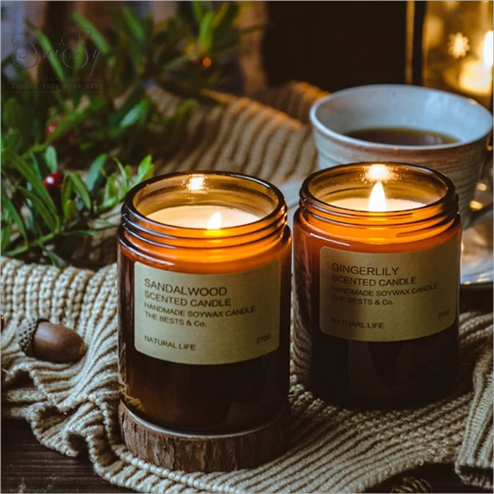 Коричневый держатель чашки DIY пустые стеклянные банки для свечей с