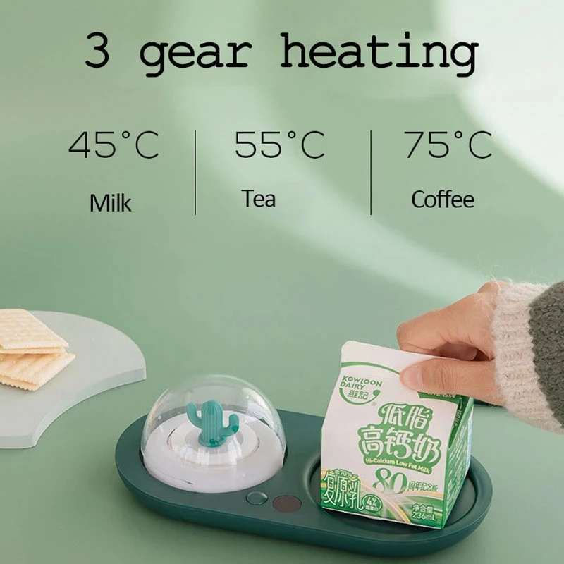 Cup Warmer Heater Mug Heating Coaster Smart Thermostatic Hot Plate Milk Tea Water Heating Pad with Aromatherapy Lamp For Home