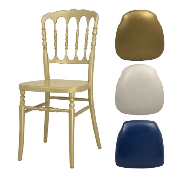 Gold Stackable Wooden Wedding Chair Wedding Dining Napoleon Plastic Chair Outdoor Metal Event Chairs for sale