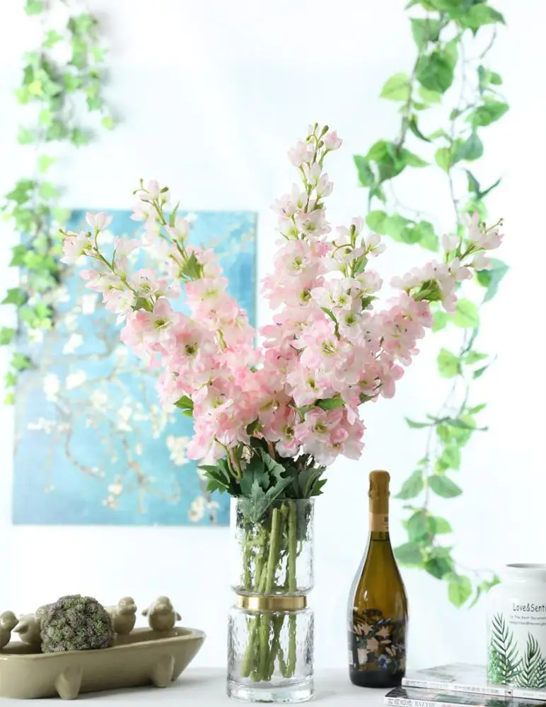 New Design multi color Articificial Flowers Delphinium Ajacis blossom silk flowers