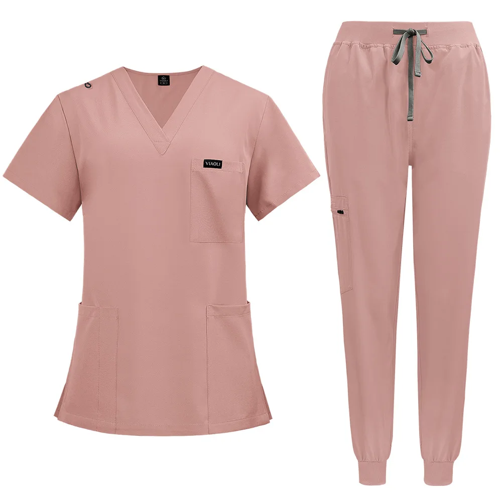 New style working uniform elastic custom logo hospital uniforms scrubs unisex medical lab coats medical scrubs uniform set