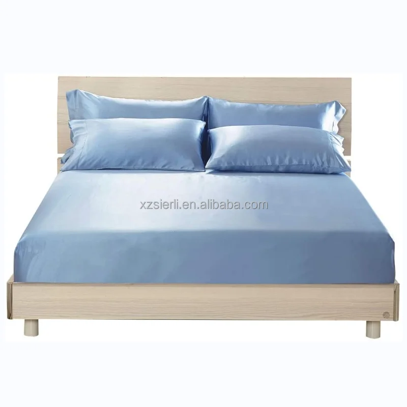 4 Pcs 100% Mulberry Silk Duvet Bed Set Bed Comforter Set Silk Satin Bedding Set