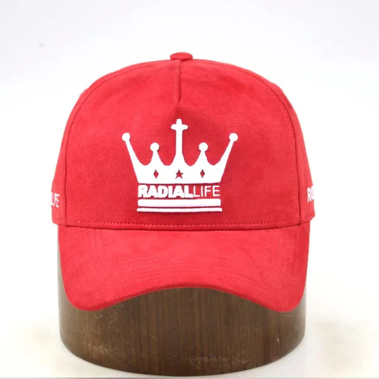 Cheap Custom 3d Embroidered Logo Unstructured 5 Panel Baseball Caps Hats Red Dad Hat Suede Dad Hat