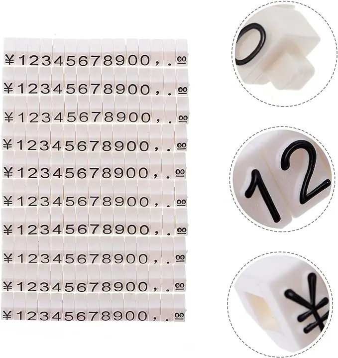 Hot Selling Small Desktop Digital Price Cube Display Rack Price Plastic Digit Numerals Yen Currency Signs Jewelry Watch Display