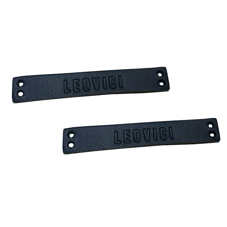 Wholesale Custom Leather Patch Debossed Logo PU Leather Patches For Hats Clothing Leather Badges