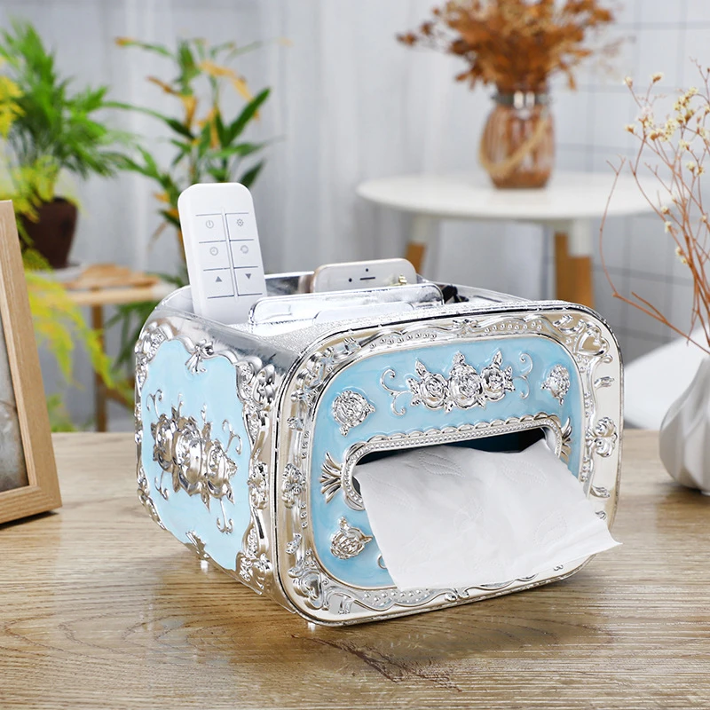 2022 Creative Square Plastic Desktop Tissue Box TV Phone Holder Tissue Box Manufacturer Directly Sale