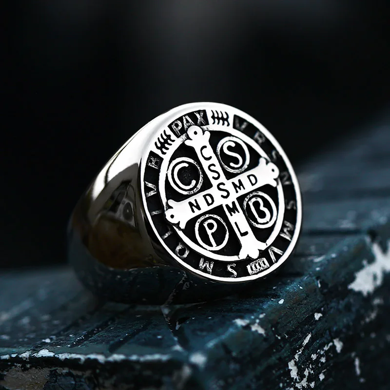 SS8-850R Steel Soldier Hot Sale Gold Silver Plated Punk Stainless Steel Cross Rings For Men Jewelry