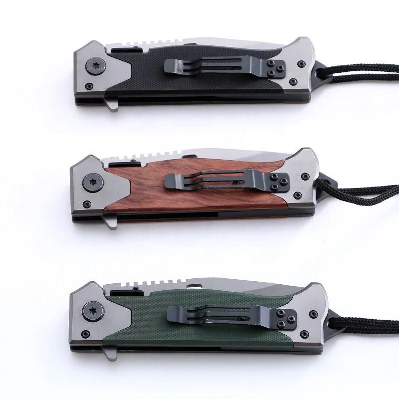 Titanium gray blade G10 handle multifunction stainless steel knifes outdoor knife folding pocket knife