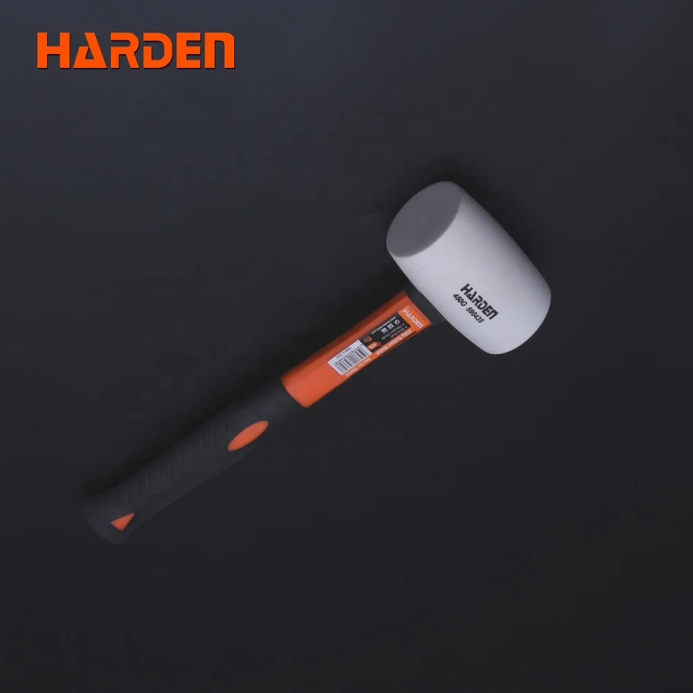 HARDEN 225g 450g 680g White Rubber Mallet With Fiberglass Handle For Construction